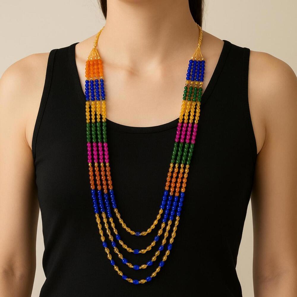 Brand New golden & multicolored long necklace